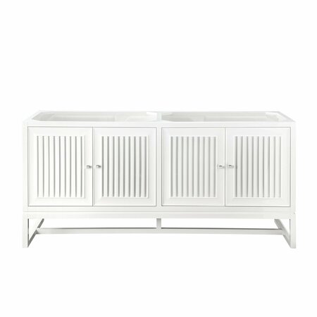 JAMES MARTIN VANITIES Athens 72in Double Vanity Cabinet, Glossy White E645-V72-GW